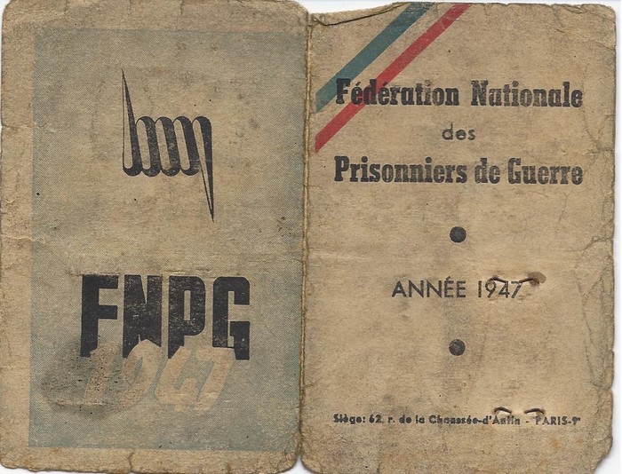 Recto carte prisonnier de guerre