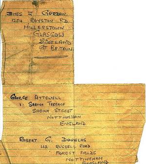 POWs Jim Gordon, George Atwell, Robert Douglas, Lefe ?, Solomon Saltiel